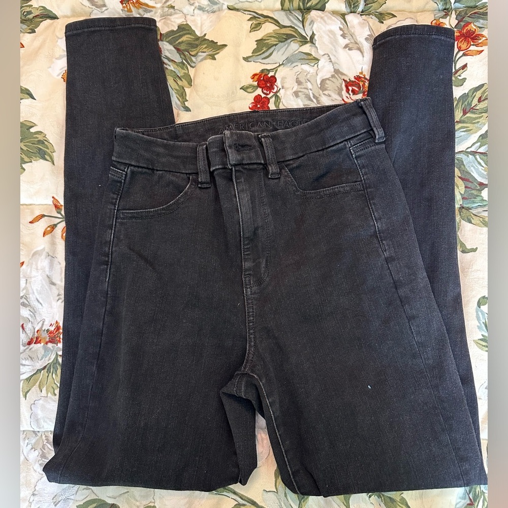 American Eagle Black Jeans - Curvy Super Hi-Rise Jegging
